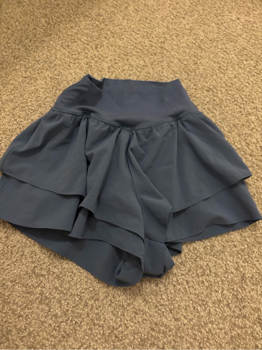 Offline Layered Ruffle Mini shorts- Slate Blue